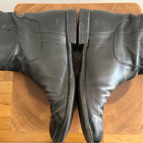 Frye Paige Short Black Leather Riding Boots Womens Size 8.5 Mid Calf Pull On - Picture 12 of 15